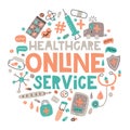 Healthcare Online Service vector illustration